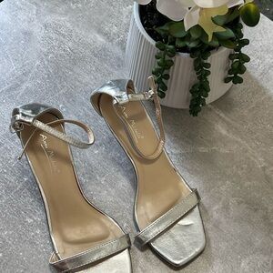 Anne Michelle Silver Strappy Heels
